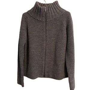 Banana Republic Charcoal Cowl Neck Zip Up Sweater Size M